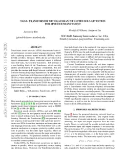 T-GSA: Transformer with Gaussian-weighted self-attention for speech
  enhancement