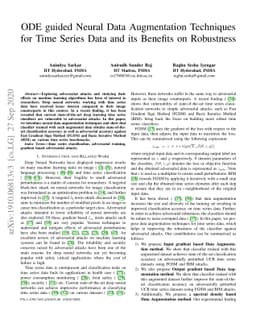 ODE guided Neural Data Augmentation Techniques for Time Series Data and
  its Benefits on Robustness