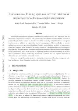 How a minimal learning agent can infer the existence of unobserved
  variables in a complex environment