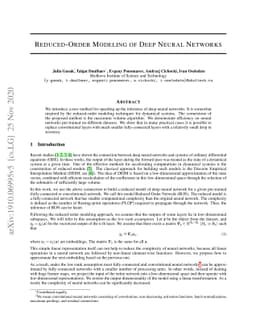 Reduced-Order Modeling of Deep Neural Networks