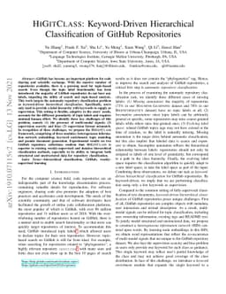 HiGitClass: Keyword-Driven Hierarchical Classification of GitHub
  Repositories