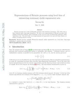 Representations of Hermite processes using local time of intersecting
  stationary stable regenerative sets