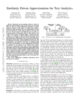 Similarity Driven Approximation for Text Analytics