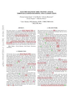 Electro-Magnetic Side-Channel Attack Through Learned Denoising and
  Classification