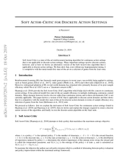 Soft Actor-Critic for Discrete Action Settings