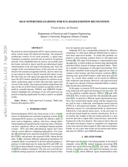 Self-supervised Learning for ECG-based Emotion Recognition