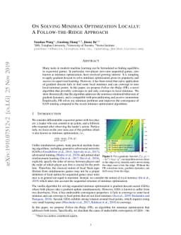 On Solving Minimax Optimization Locally: A Follow-the-Ridge Approach