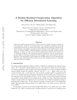 A Double Residual Compression Algorithm for Efficient Distributed
  Learning