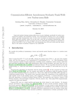 Communication-Efficient Asynchronous Stochastic Frank-Wolfe over
  Nuclear-norm Balls