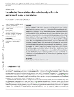 Introducing Hann windows for reducing edge-effects in patch-based image
  segmentation