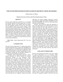 End-to-end speech enhancement based on discrete cosine transform