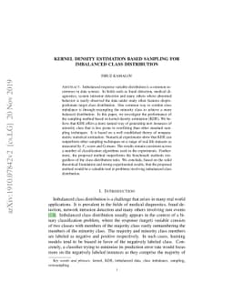 Kernel density estimation based sampling for imbalanced class
  distribution