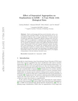 Effect of Superpixel Aggregation on Explanations in LIME -- A Case Study
  with Biological Data