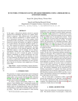 H-VECTORS: Utterance-level Speaker Embedding Using A Hierarchical
  Attention Model