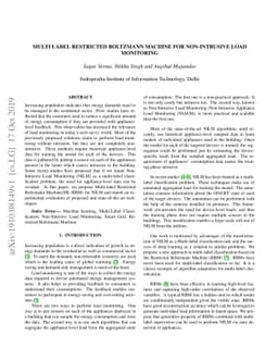 Multi Label Restricted Boltzmann Machine for Non-Intrusive Load
  Monitoring