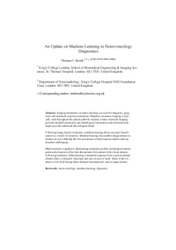 An Update on Machine Learning in Neuro-oncology Diagnostics