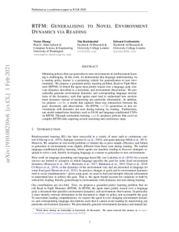 RTFM: Generalising to Novel Environment Dynamics via Reading