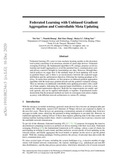 Federated Learning with Unbiased Gradient Aggregation and Controllable
  Meta Updating
