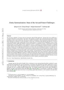 Entity Summarization: State of the Art and Future Challenges