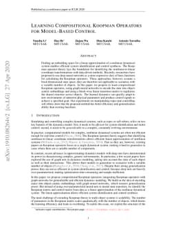 Learning Compositional Koopman Operators for Model-Based Control