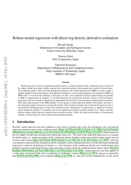 Robust modal regression with direct log-density derivative estimation