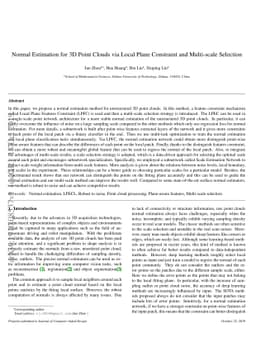 Normal Estimation for 3D Point Clouds via Local Plane Constraint and
  Multi-scale Selection