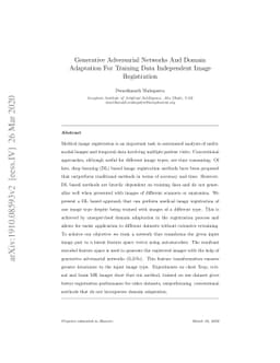 Generative Adversarial Networks And Domain Adaptation For Training Data
  Independent Image Registration