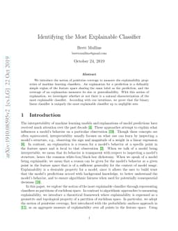 Identifying the Most Explainable Classifier
