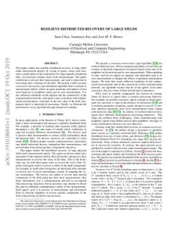 Resilient Distributed Recovery of Large Fields