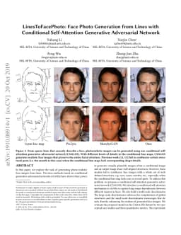 LinesToFacePhoto: Face Photo Generation from Lines with Conditional
  Self-Attention Generative Adversarial Network