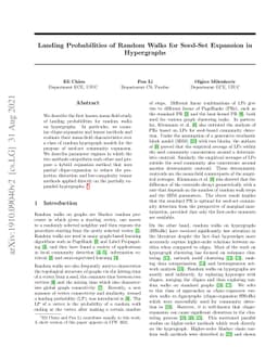 Landing Probabilities of Random Walks for Seed-Set Expansion in
  Hypergraphs