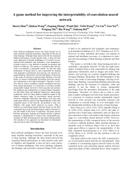 A game method for improving the interpretability of convolution neural
  network