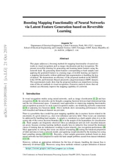 Boosting Mapping Functionality of Neural Networks via Latent Feature
  Generation based on Reversible Learning