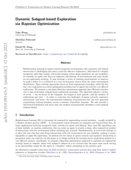 Dynamic Subgoal-based Exploration via Bayesian Optimization