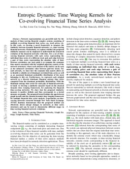 Entropic Dynamic Time Warping Kernels for Co-evolving Financial Time
  Series Analysis