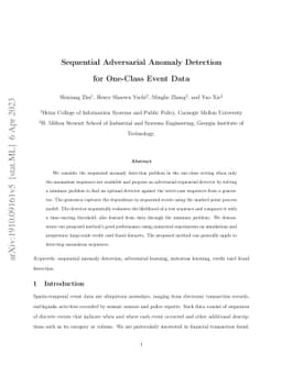 Sequential Adversarial Anomaly Detection for One-Class Event Data