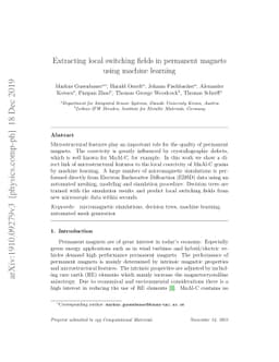 Extracting local switching fields in permanent magnets using machine
  learning