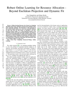 Robust Online Learning for Resource Allocation -- Beyond Euclidean
  Projection and Dynamic Fit