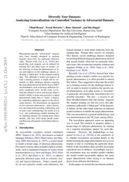 Diversify Your Datasets: Analyzing Generalization via Controlled
  Variance in Adversarial Datasets