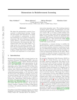 Momentum in Reinforcement Learning