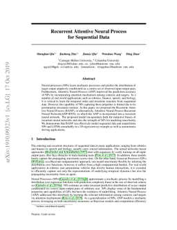 Recurrent Attentive Neural Process for Sequential Data
