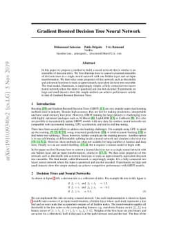 Gradient Boosted Decision Tree Neural Network