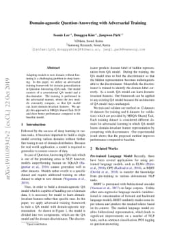Domain-agnostic Question-Answering with Adversarial Training