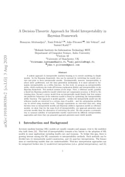 A Decision-Theoretic Approach for Model Interpretability in Bayesian
  Framework
