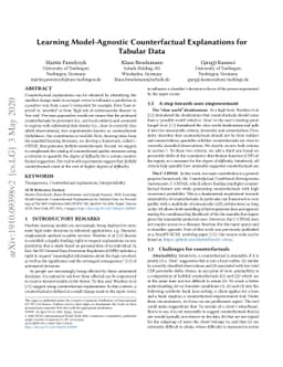 Learning Model-Agnostic Counterfactual Explanations for Tabular Data