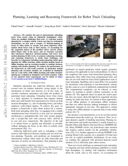 Planning, Learning and Reasoning Framework for Robot Truck Unloading