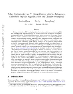 Policy Optimization for $\mathcal{H}_2$ Linear Control with
  $\mathcal{H}_\infty$ Robustness Guarantee: Implicit Regularization and Global
  Convergence