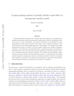 A path-sampling method to partially identify causal effects in
  instrumental variable models