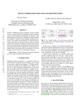 Signal Combination for Language Identification
