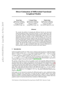 Direct Estimation of Differential Functional Graphical Models